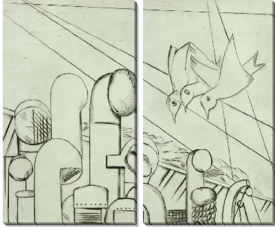 Картина Три чайки и жерла