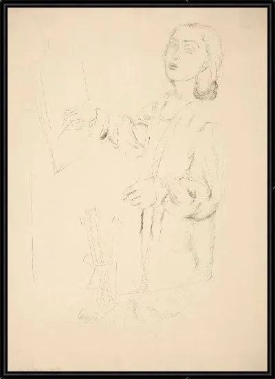 Картина Люси рисует в студии