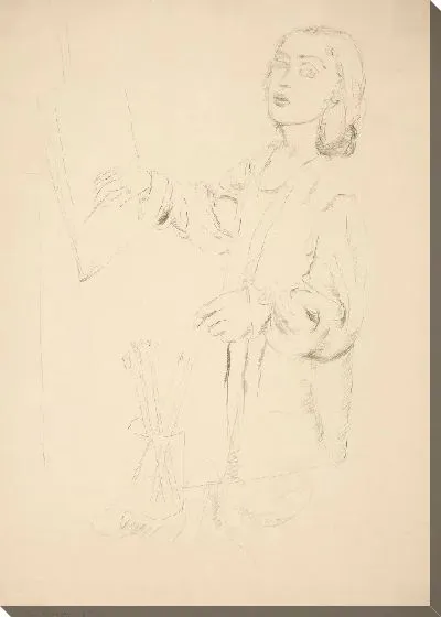 Картина Люси рисует в студии