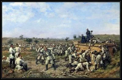 Привал 140-го пехотного Зарайского полка 35-й пехотной дивизии (Rest of the 140th Infantry Regiment Zaraisk 35th Infantry Division)