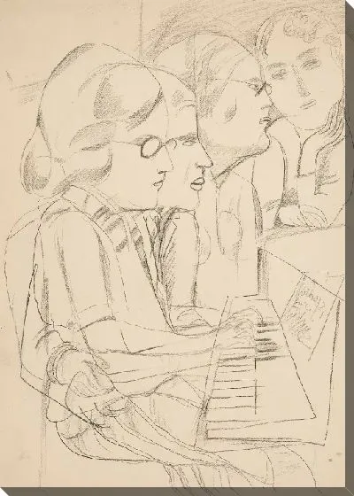 Картина Дженни и Ласар Сегалл играют на пианино