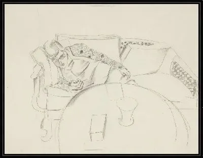 Дженни читает на диване