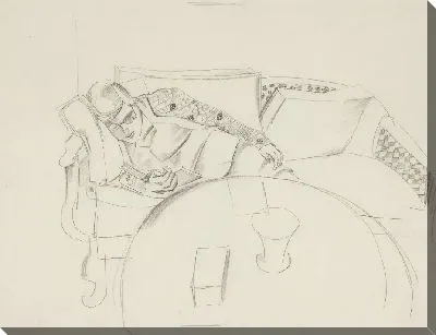 Дженни читает на диване