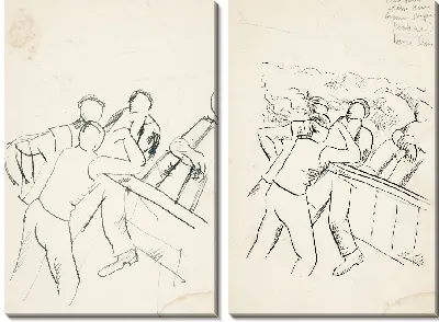 Картина Моряки аннотации чертежей