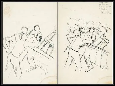 Картина Моряки аннотации чертежей