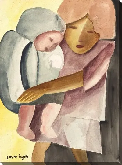 Картина Девушка с ребенком на коленях