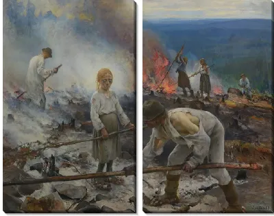 Картина Под игом (Сжигание кустарника)