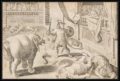 Римский солдат, сражающийся с одним из слонов Ганнибала, пл.