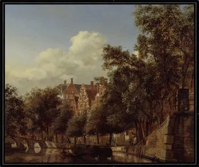 Картина Вид на Херенграхт, Амстердам, от Лелиграхта