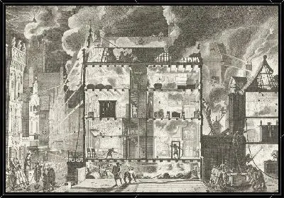 Старые пожарные распылители и новые шланговые пожарные распылители на практике, 1690 г.