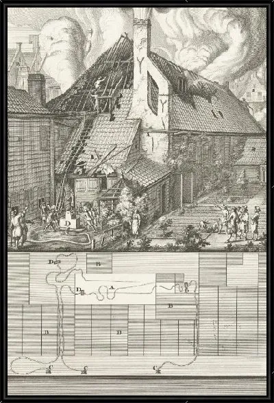 Картина Пожар на мыловаренном заводе Де Брюинвис, 1682 г.