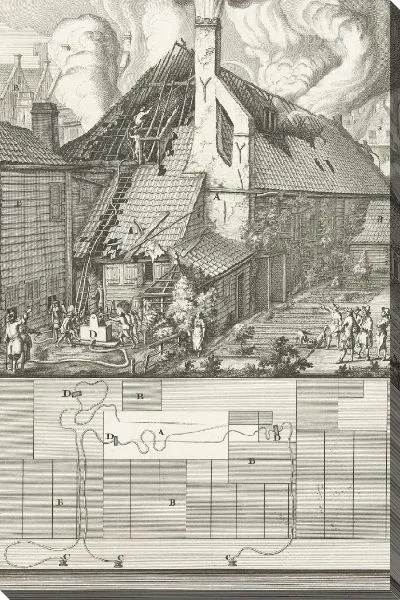 Картина Пожар на мыловаренном заводе Де Брюинвис, 1682 г.