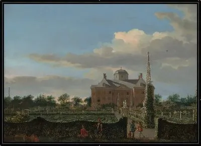 Картина в Гааге и его формальный сад (вид с юга)