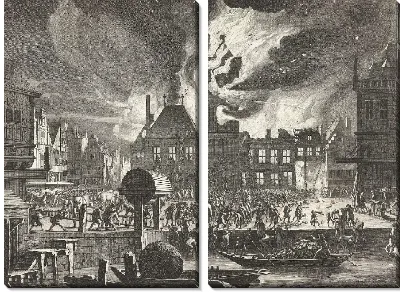 Картина Пожар в Старой ратуше Амстердама, 1652 г.