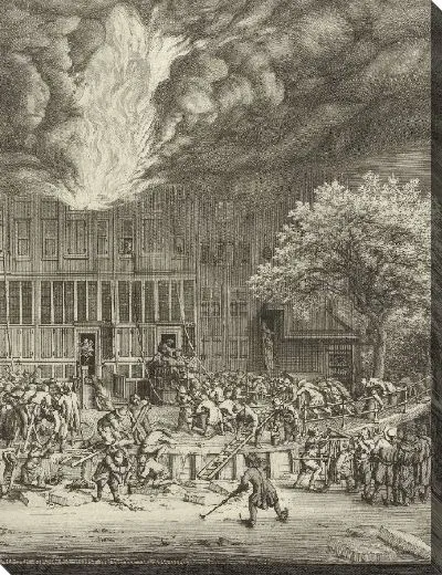 Картина Пожар в доме на Лейдсеграхте, 1684 г.