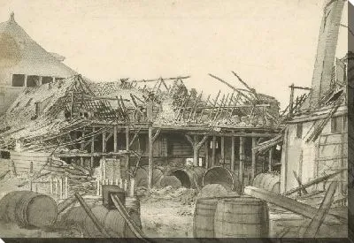 Картина Остатки сгоревшего склада