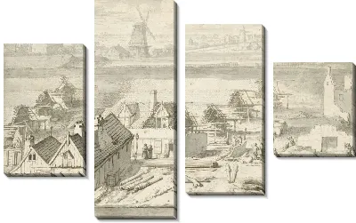 Картина Руэн трех сгоревших переулков на Сханс в Смоллепадсграхте, 1680