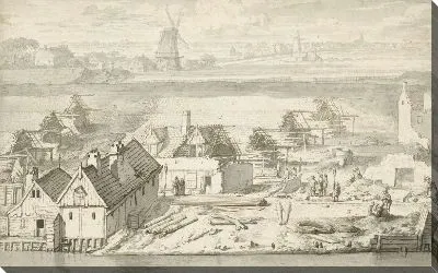 Картина Руэн трех сгоревших переулков на Сханс в Смоллепадсграхте, 1680