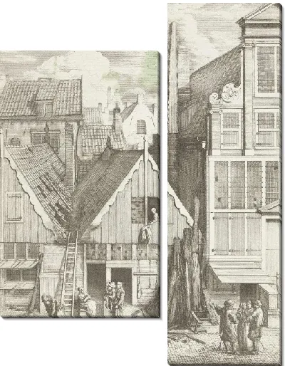 Картина Сгоревшие дома на Гамблсумстраат в Амстердаме, 1682 г.