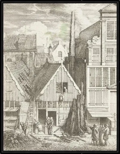 Картина Сгоревшие дома на Гамблсумстраат в Амстердаме, 1682 г.