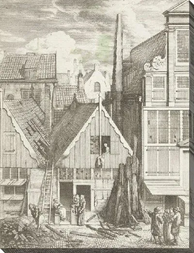 Картина Сгоревшие дома на Гамблсумстраат в Амстердаме, 1682 г.