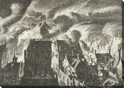 Картина Тушение сильного пожара на Elandsgracht, 1679