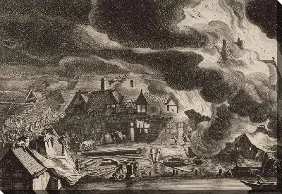Картина Огонь в линиях на Schans в Smallepadsgracht, 1680