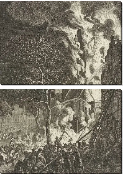 Картина Пожар на Лорьеграхт в Амстердаме, 1669