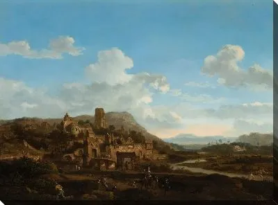 Картина Панорамный вид на средневековый город и фронт Св. Сесилии Кельнской Рубен