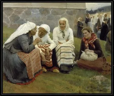 Женщины вне церкви в Руоколахти