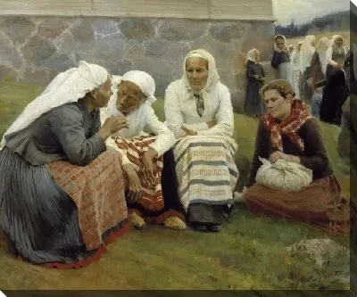 Женщины вне церкви в Руоколахти