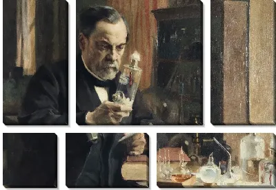 Картина Луи Пастер в своей лаборатории в Школе нормалей в 1885 году 