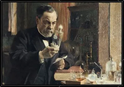 Луи Пастер в своей лаборатории в Школе нормалей в 1885 году 