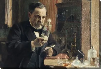 Луи Пастер в своей лаборатории в Школе нормалей в 1885 году 