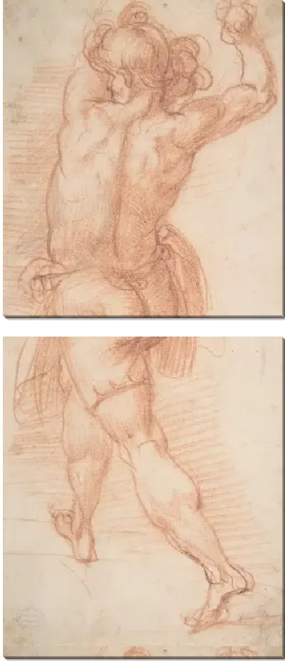 Картина Фигура человека, бросающего камни (ректо); Изучение человека (?) (Verso)