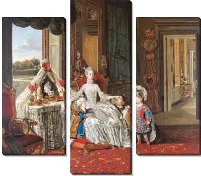 Королева Шарлотта (1744-1818) с двумя старшими сыновьями