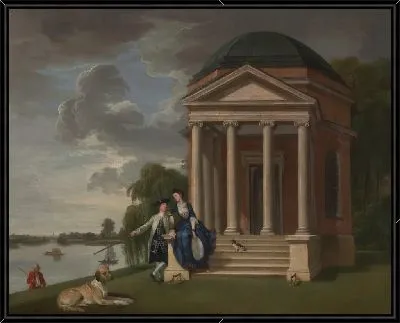 Картина Дэвид Гаррик и его жена у его Храма в Шекспире, Хэмптон