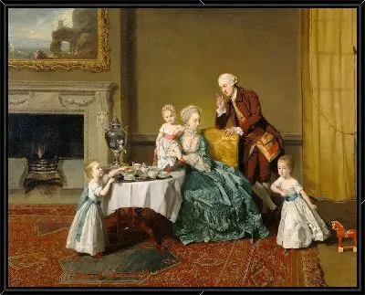 Джон, четырнадцатый лорд Уиллоуби де Брок и его семья