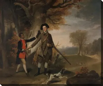 Неизвестный мужчина, возможно, Чарльз Горинг из Вистона (1744-1829), стрелял со своим слугой