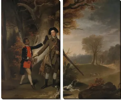 Неизвестный мужчина, возможно, Чарльз Горинг из Вистона (1744-1829), стрелял со своим слугой