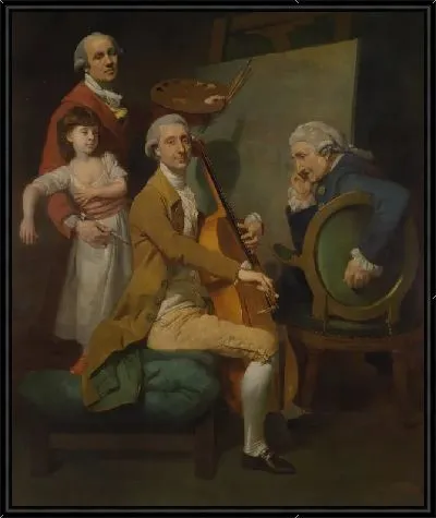 Картина Автопортрет с дочерью Марией Терезой, Джеймсом Черветто и Джакобом Черветто