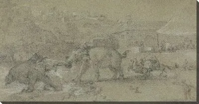 Картина Борьба со слонами