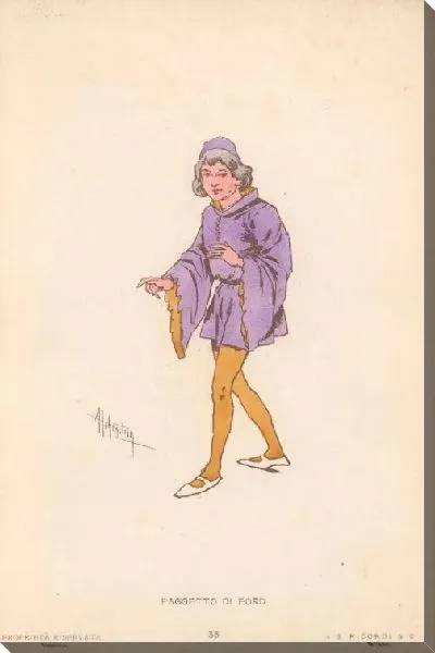 Картина Фальстаф Дж. Верди. Репродукции эскизов костюмов А. Хоэнштейна