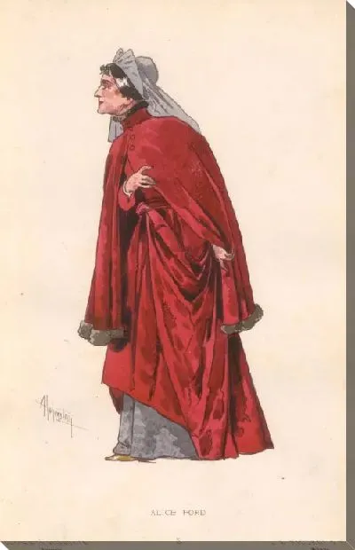 Картина Фальстаф Дж. Верди. Репродукции эскизов костюмов А. Хоэнштейна