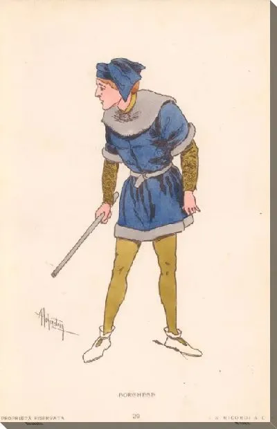 Картина Фальстаф Дж. Верди. Репродукции эскизов костюмов А. Хоэнштейна