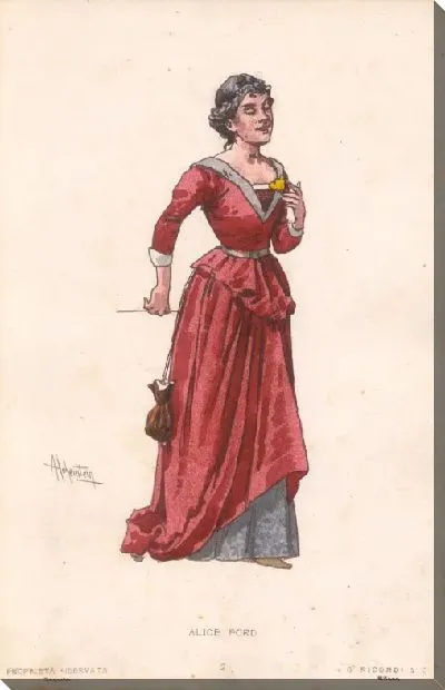 Картина Фальстаф Дж. Верди. Репродукции эскизов костюмов А. Хоэнштейна