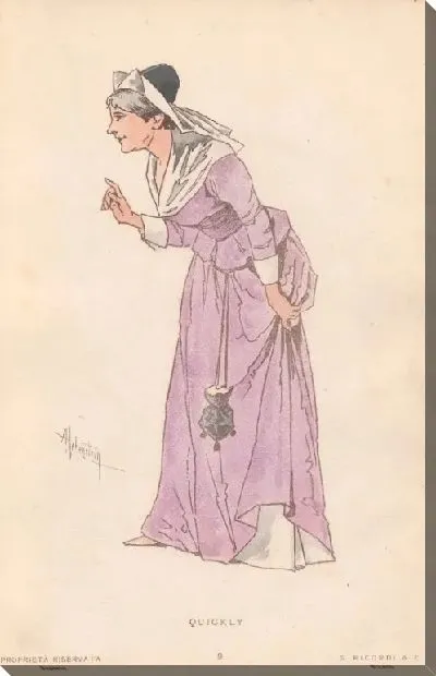 Картина Фальстаф Дж. Верди. Репродукции эскизов костюмов А. Хоэнштейна