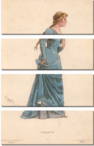 Картина Фальстаф Дж. Верди. Репродукции эскизов костюмов А. Хоэнштейна