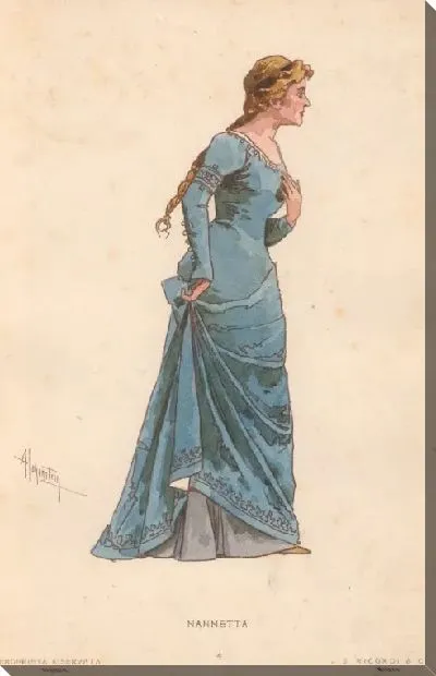 Картина Фальстаф Дж. Верди. Репродукции эскизов костюмов А. Хоэнштейна