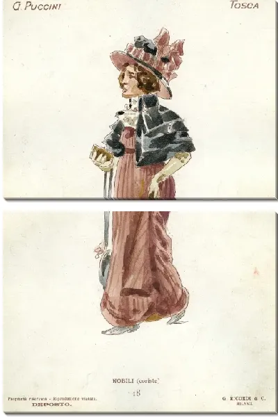 Картина Эскизы костюмов для Tosca Джакомо Пуччини (репродукции)